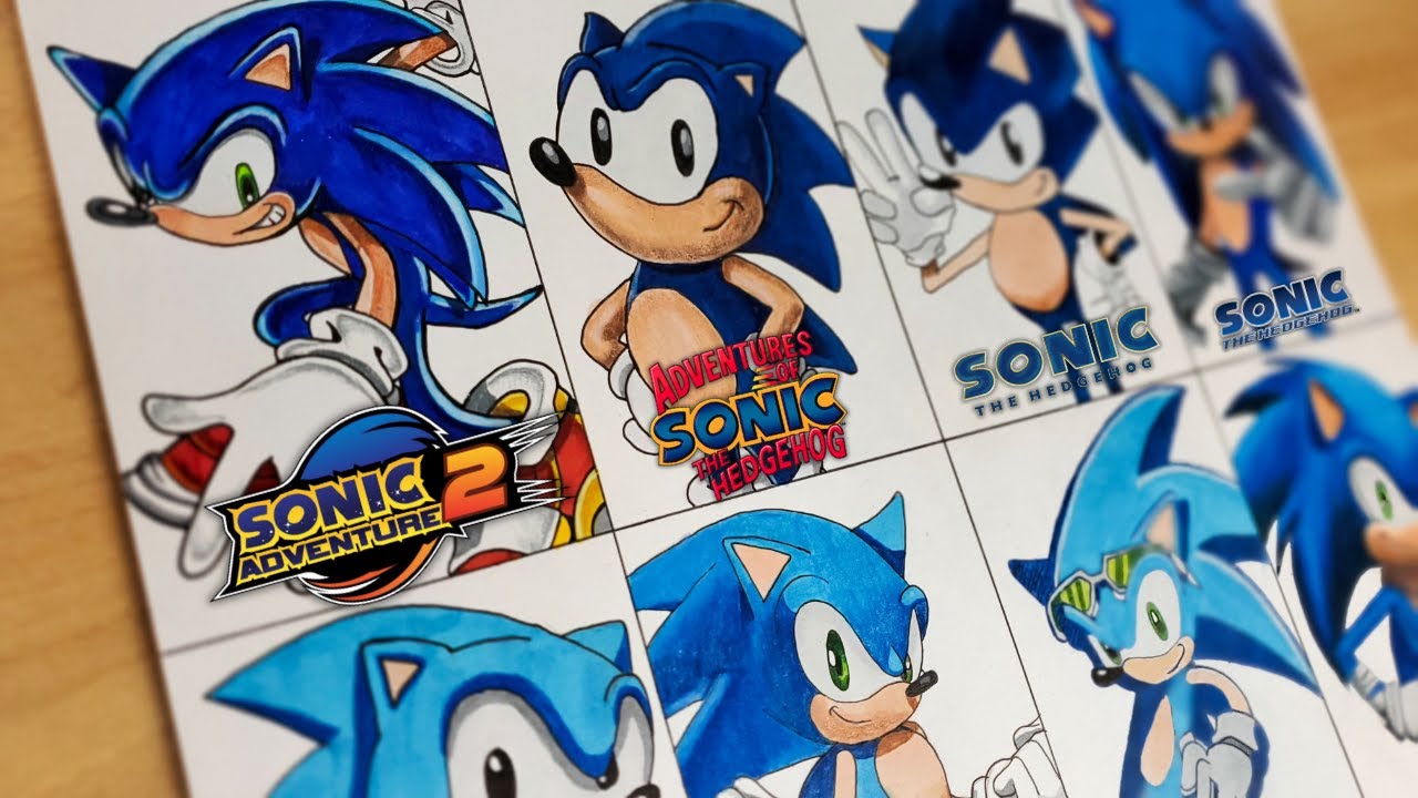 Drawing SONIC in 8 Different Styles