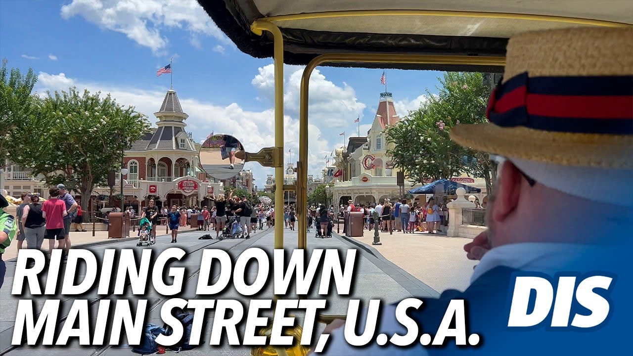 Riding a Main Street Jitney Vehicle Down Main Street, U.S.A. at Magic Kingdom