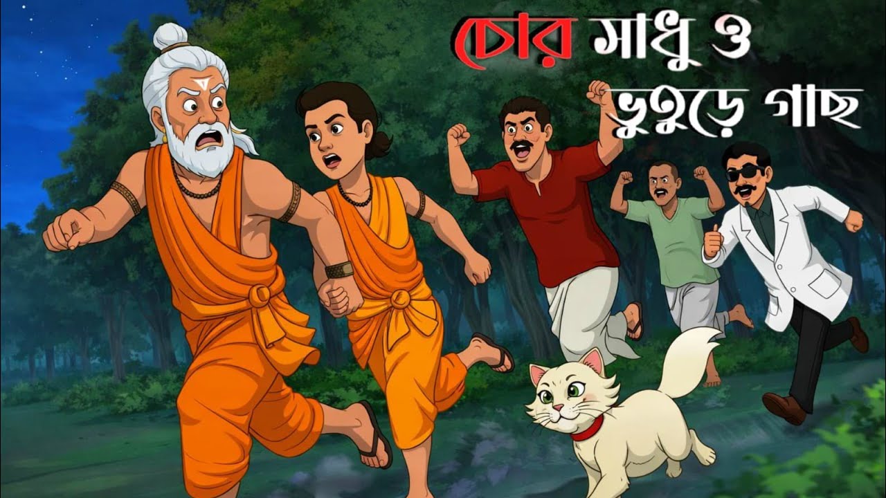 চোর সাধু ও ভূতুড়ে গাছ । Zapzap Professor । Bangla cartoon story । A Village story । Invention EP 5