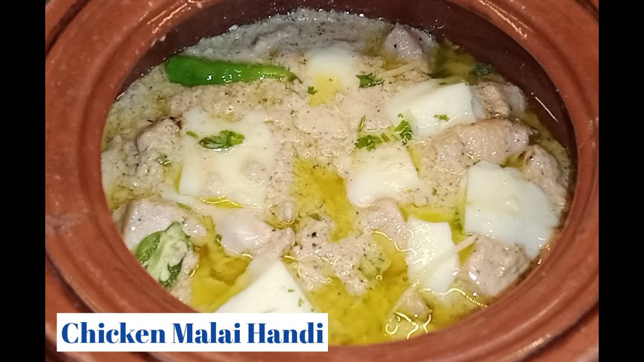 chicken Malai Handi | chicken cheese Handi By Amna Omer cooking Show