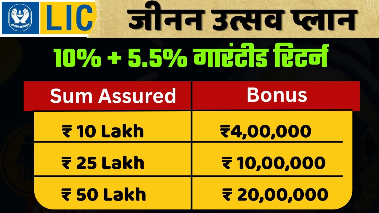 LIC  New Jeevan Utsav Plan 771 | LIC 10% Guaranteed Return Plan? | LIC Lifetime Guaranteed Income