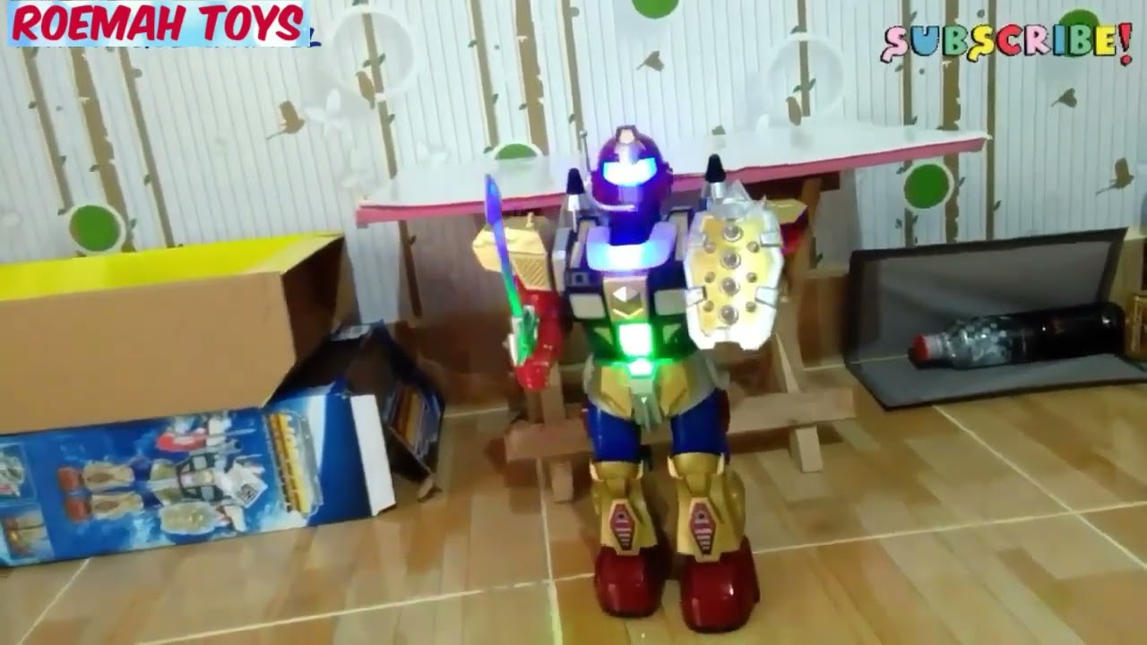 Unboxing mainan robot warrior besar bisa jalan sendiri dan menembak dengan peluru keren
