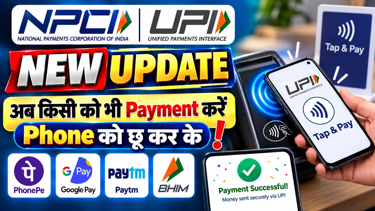 NPCI UPI New Update - Tap & Pay:  अब बिना UPI पिन, बिना QR Code को Scan किए Payment करें !