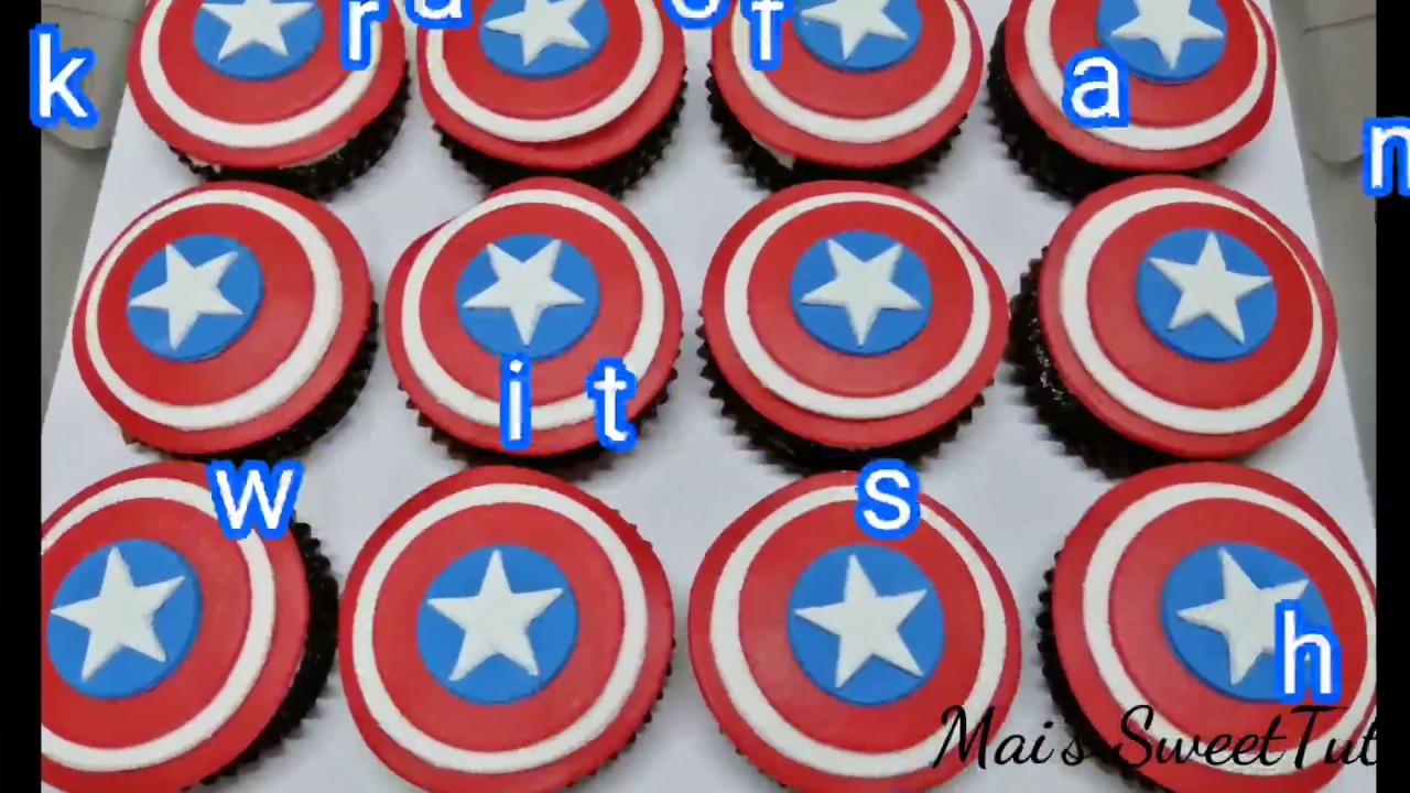 How to make Captain America Shield cupcake topper