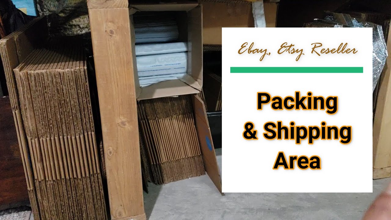 How I Store & Organize My Packing & Shipping Area | Ebay Etsy Reseller Tips, Supplies