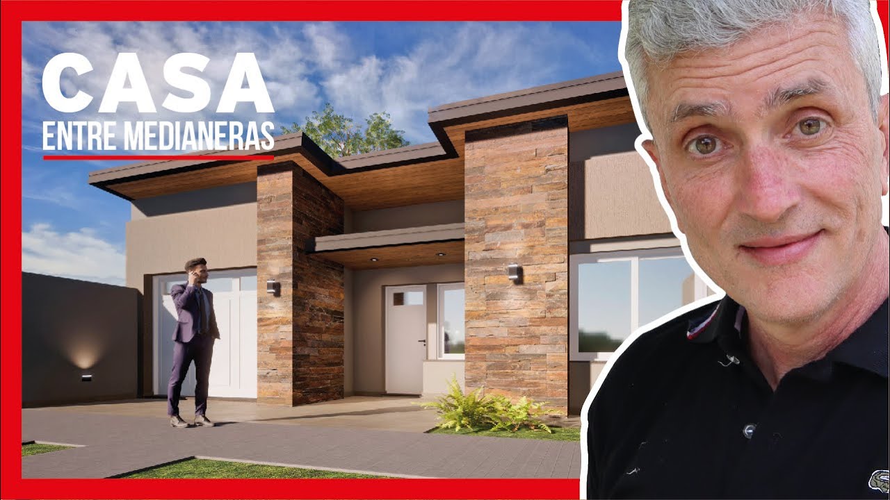 💡 Ideas para DISEÑOS de Casas: 🏠 Plano de una Casa entre Medianeras