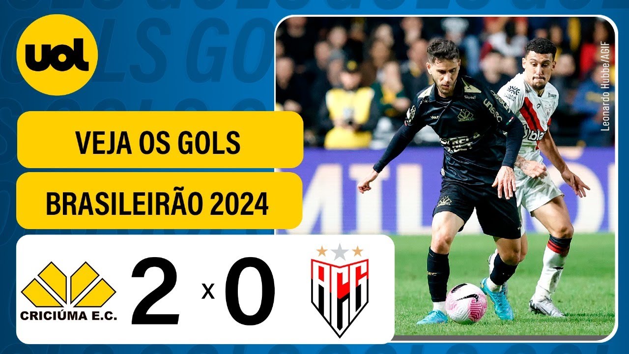 CRICIÚMA 2 X 0 ATLÉTICO-GO - BRASILEIRÃO 2024; VEJA OS GOLS DE RODRIGO E FELLIPE MATEUS