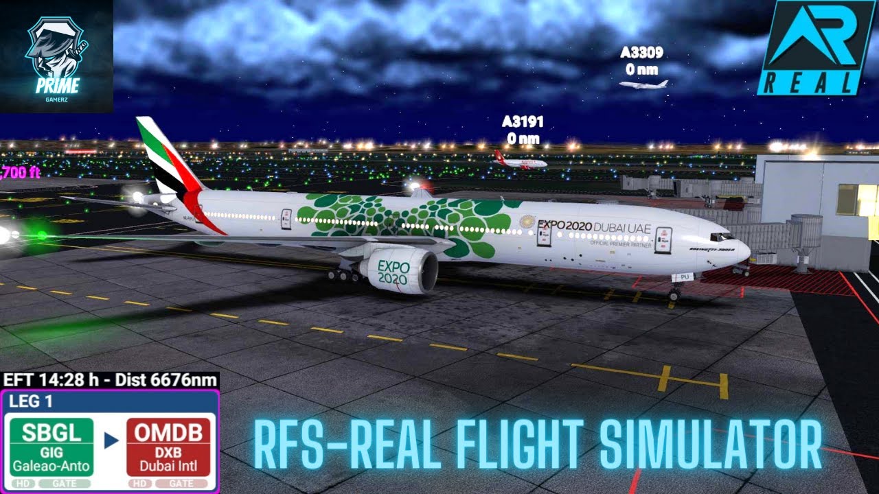 RFS–Real Flight Simulator–RIO–To– DUBAI–Full Flight–Boeing 777–300–Emirates–Full HD–Real Route