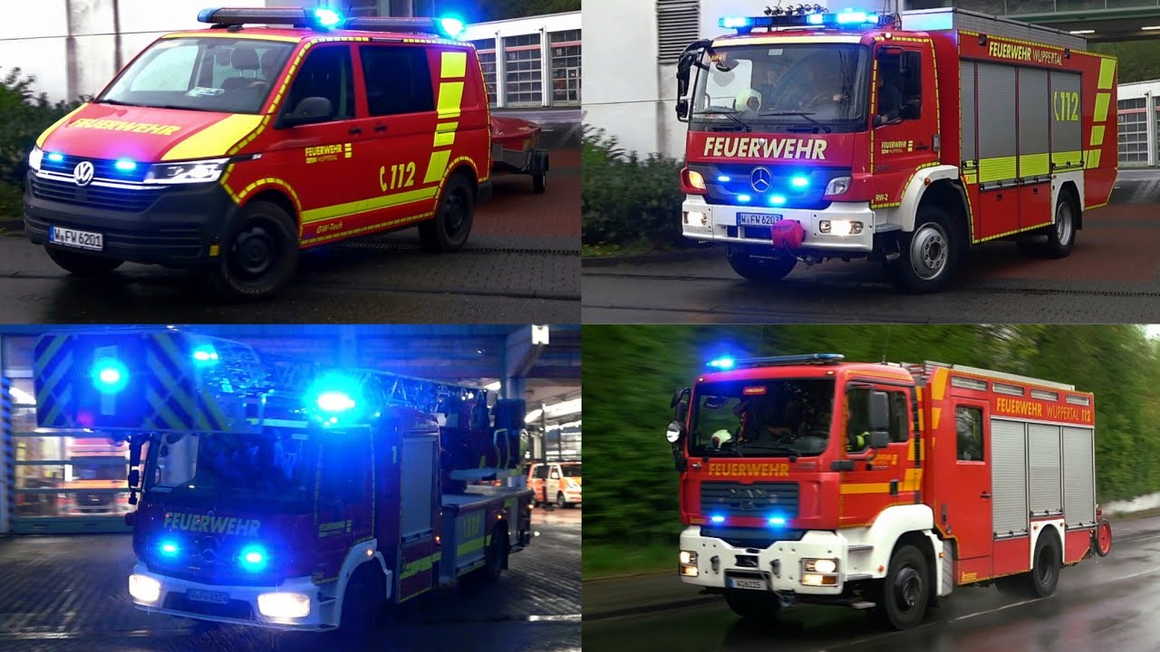[GW-Tech mit Boot, Unwetter & Mehr!] - Verschiedene Einsatzfahrten Feuerwehr Wuppertal