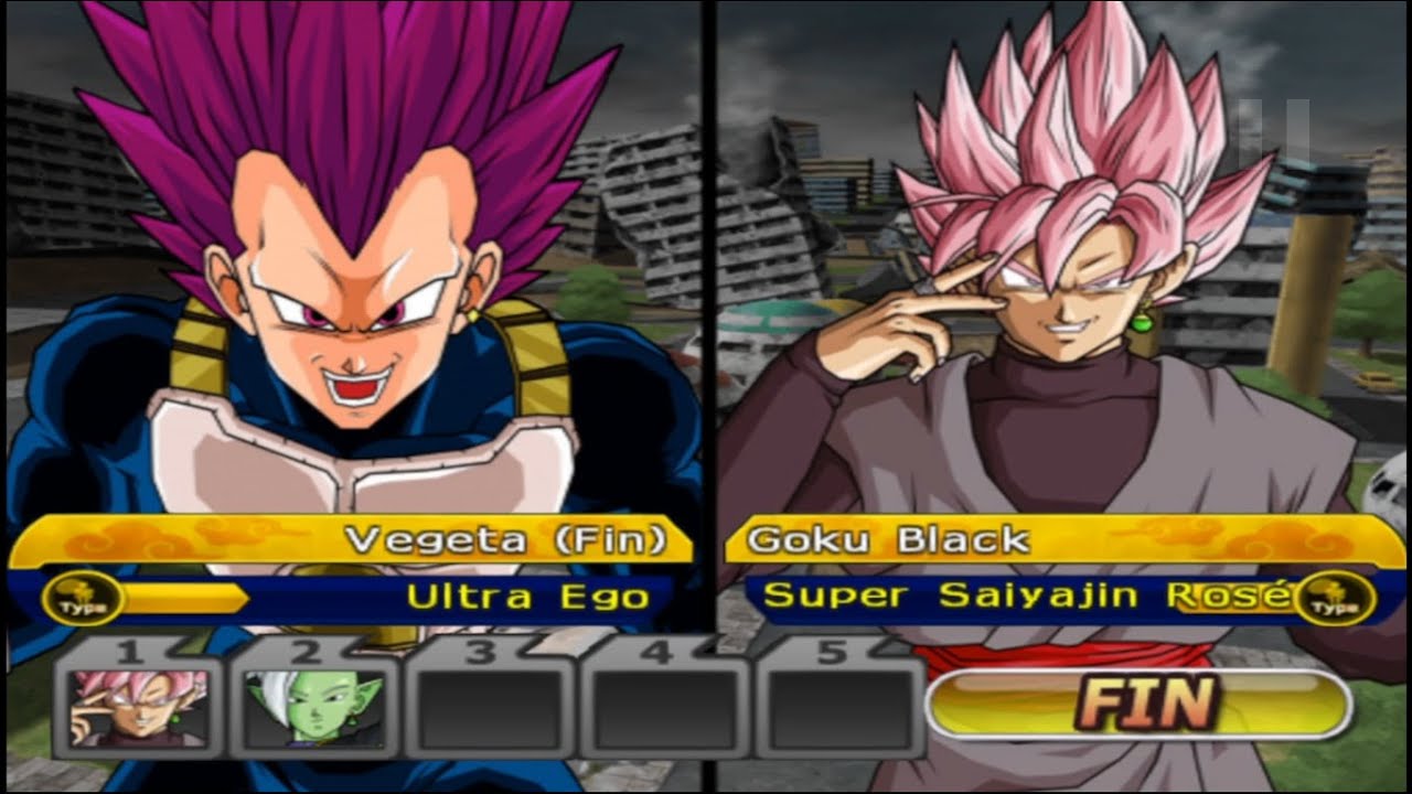Dragon Ball Z Budokai Tenkaichi 3 - VEGETA ULTRA EGO vs GOKU BLACK SSJ ROSE & ZAMASU