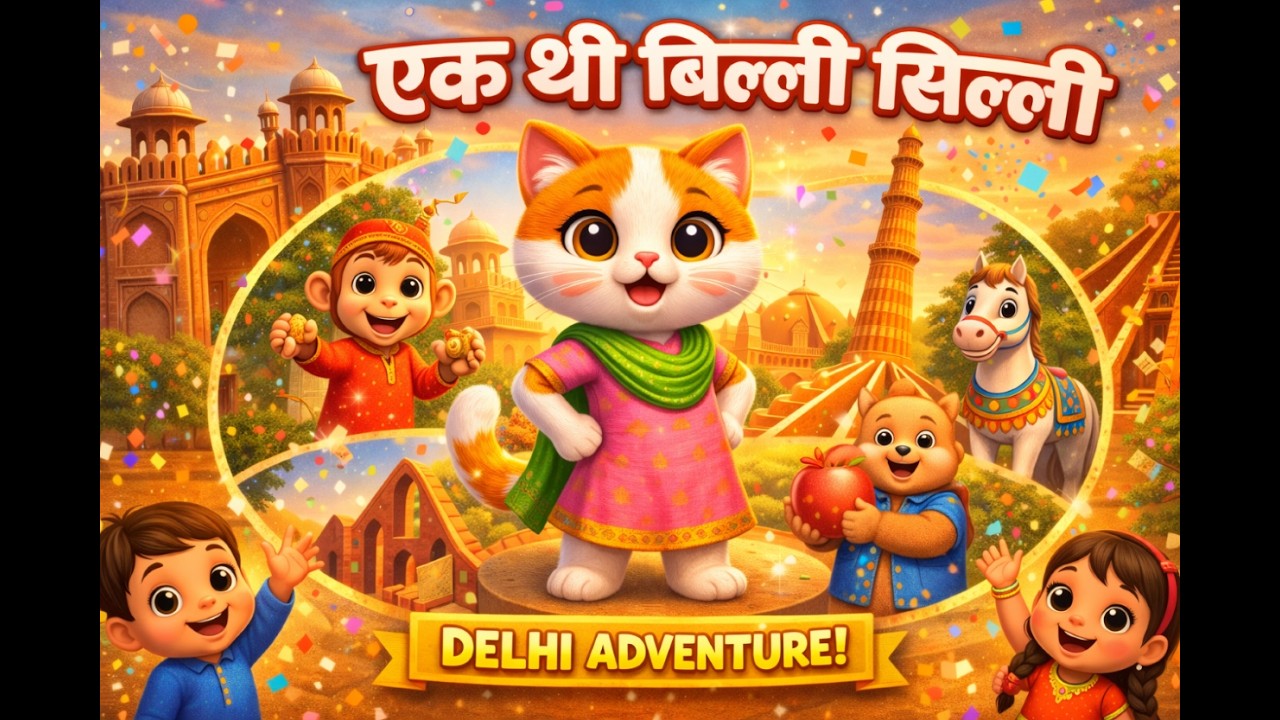 Ek Thi Billi Silli | Cat Adventure Story | Hindi Nursery Rhyme | चुहिया और बिल्ली | Chiku Piku Rhyme