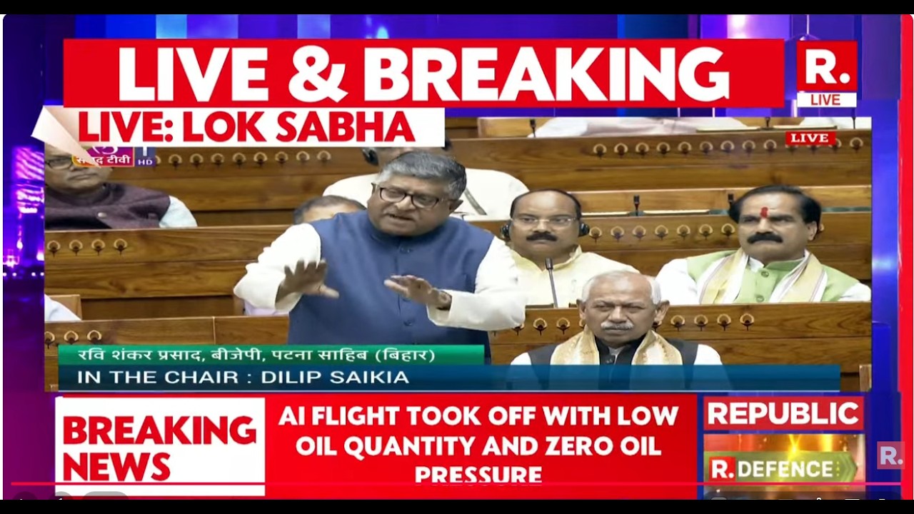 LIVE: BJP MP Ravi Shankar Prasad Questions Opposition Resolution Against OM Birla