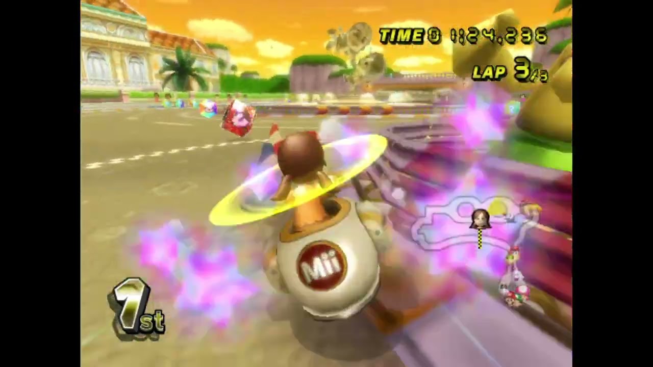 Mario Kart Wii 8 Random Item Rain Races With Small Mii Female