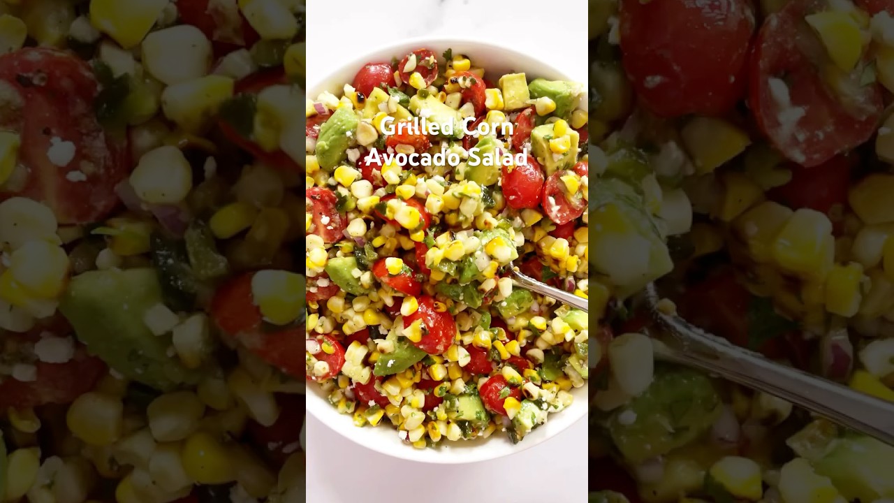 Grilled Corn Avocado Salad #saladrecipe #salad #vegetarianrecipes #grilling