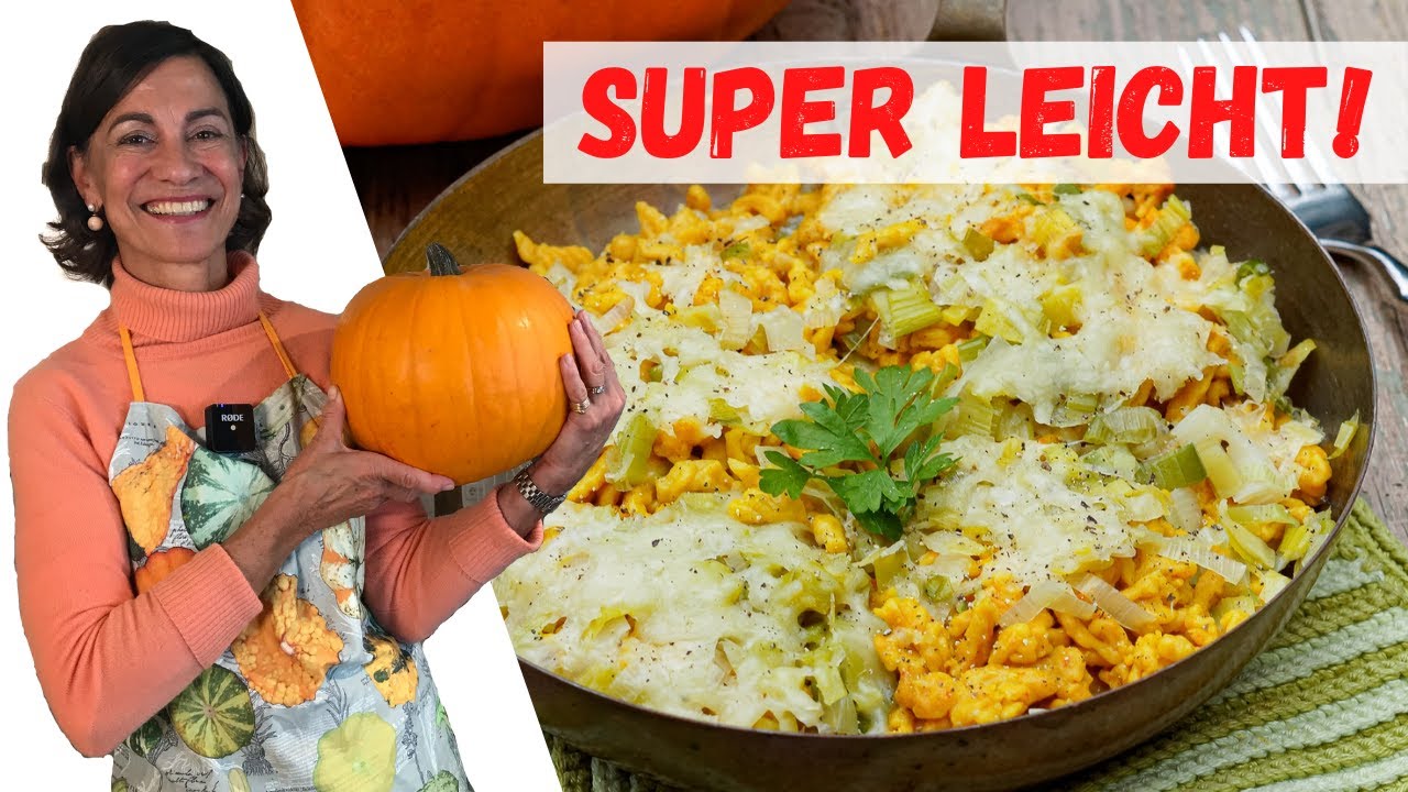 Leichte Käse-Kürbis-Spätzle mit Lauch | Kochen mit Ernährungsexpertin Dagmar von Cramm