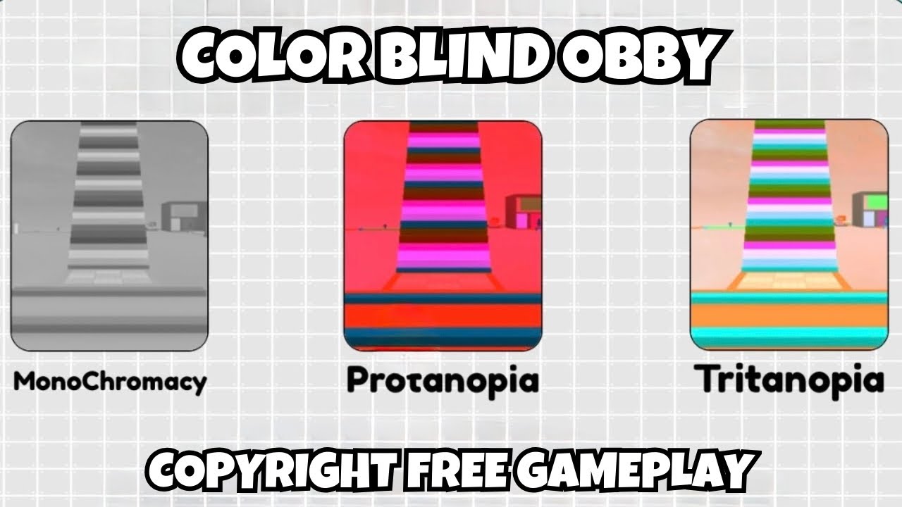 Roblox in 3 Colorblind Modes 👀 | Monochromacy, Protanopia & Tritanopia | Copyright-Free Gameplay 