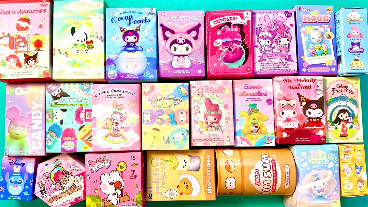 Unboxing 23 MYSTERY SURPRISE BOXES | ASMR Miniso Hello Kitty toys | NO Talking