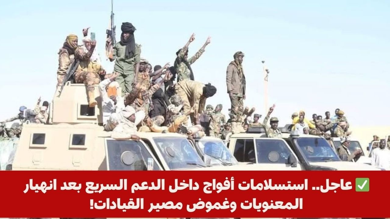 ✅ عاجل.. استسلامات أفواج داخل الدعم السريع بعد انهيار المعنويات وغموض مصير القيادات!
