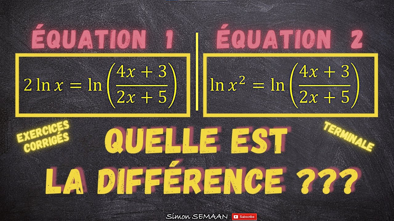 Résoudre deux équations avec Logarithme. TRÈS IMPORTANT !!!