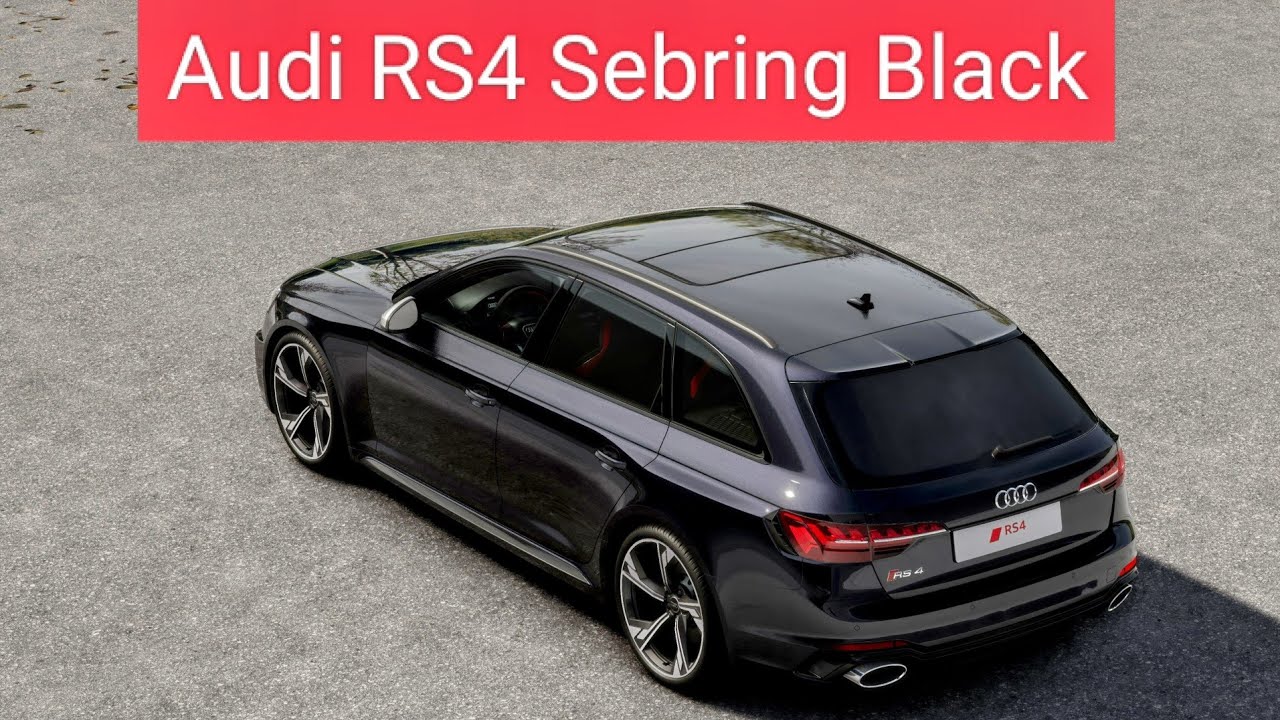 Audi RS4 B9 Sebring Black 2023. Exterior and interior. Amazing black interior.