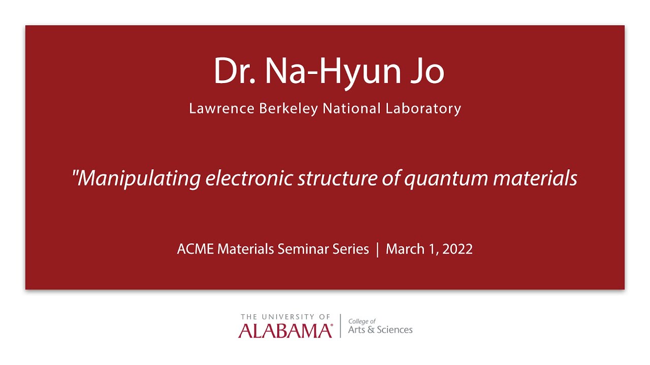 Dr. Na-Hyun Jo | ACME Materials Research Seminar