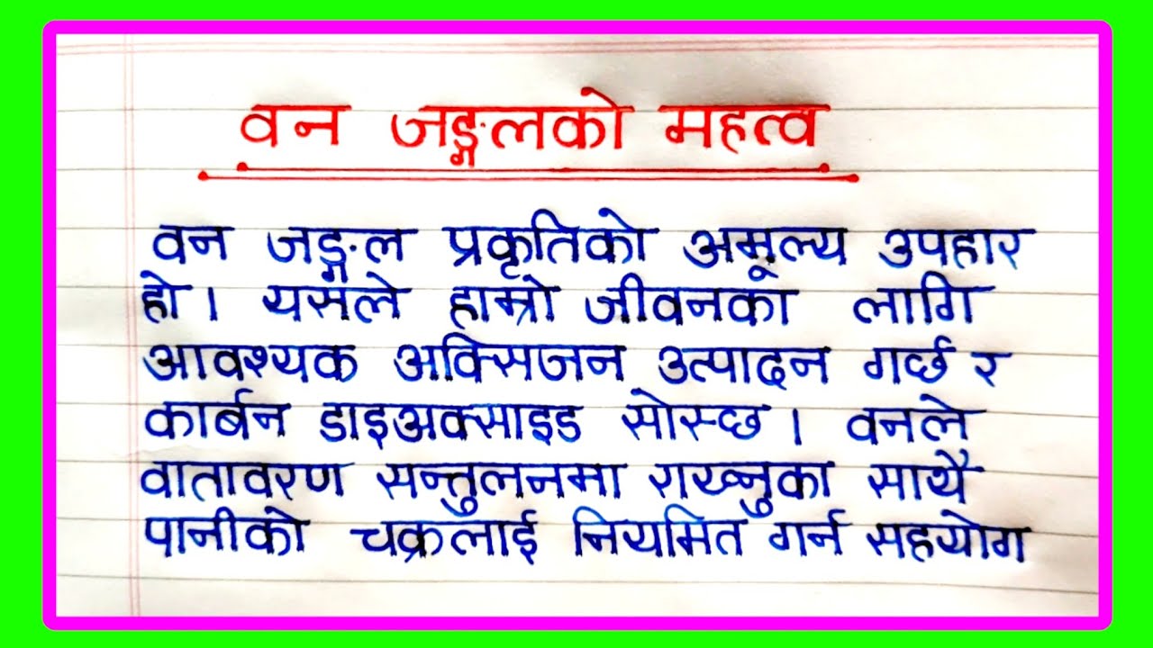 वन जङ्गलको महत्व नेपाली निबन्ध | Importance of Forest Essay in Nepal | वन जङ्गलको महत्व