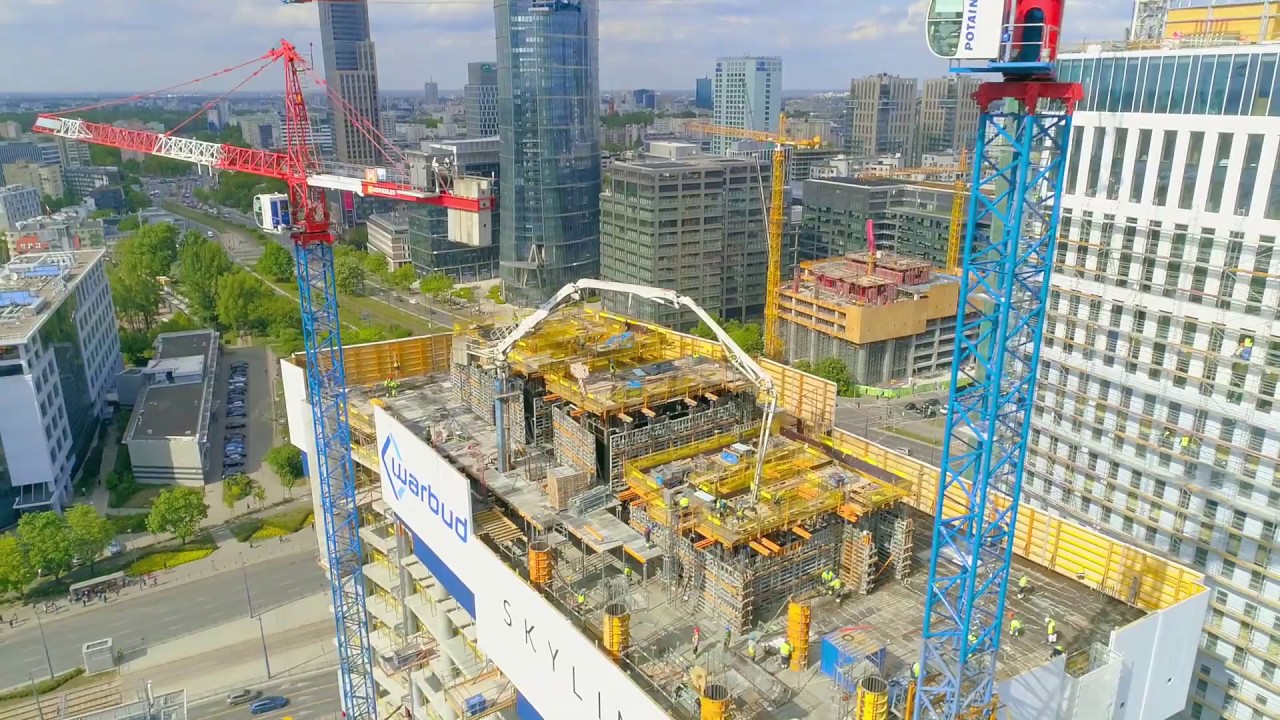 Skyliner's construction site of the eye of a drone