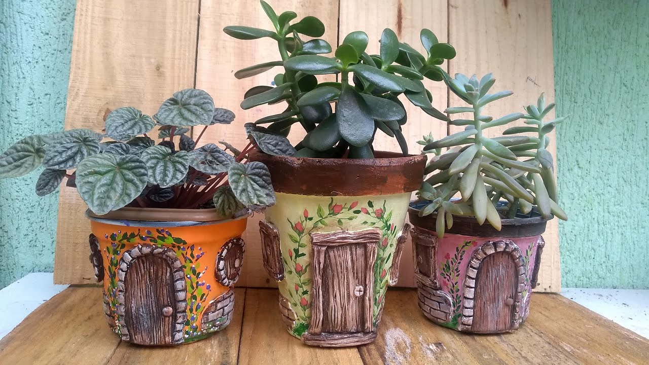 Vaso para Planta Decorado - DIY - Fácil de Fazer