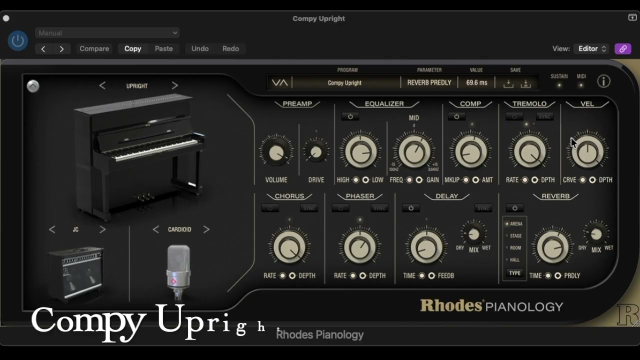 Rhodes Pianology Demonstration: Grand Piano, Upright Piano, Electric Grand — ten presets tested