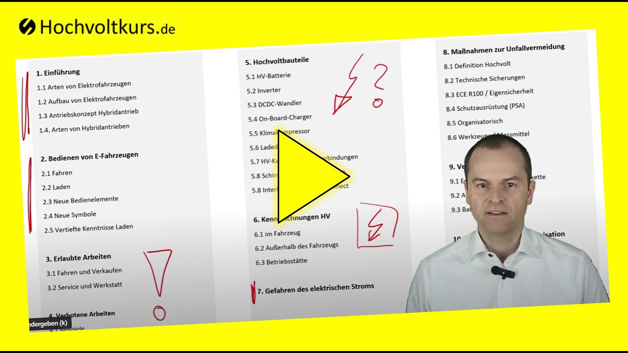 ⚡Hochvolt Schulung Online: Qualifikation zur FuP (Stufe 1) &ndash; Elektrischer Strom sicher beherrschen!