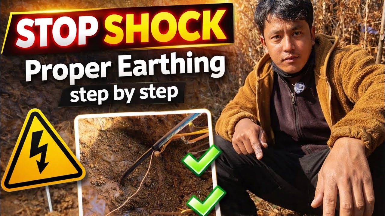 Stop Electric Shock!⚡️Proper Earthing Installation Step By Step #vlog #435AM #Earthing 