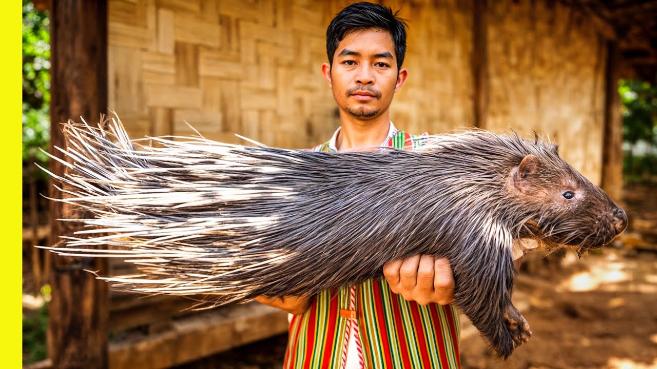 ¡Puercoespín asado! ¡La comida más extrema de los pueblos de Asia! | Sobreviviendo en Vietnam