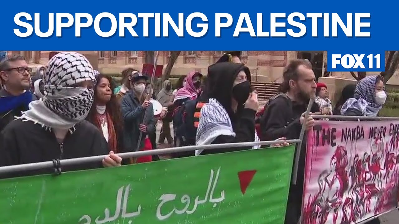 UCLA protest: Pro-Palestine demonstrators walk out