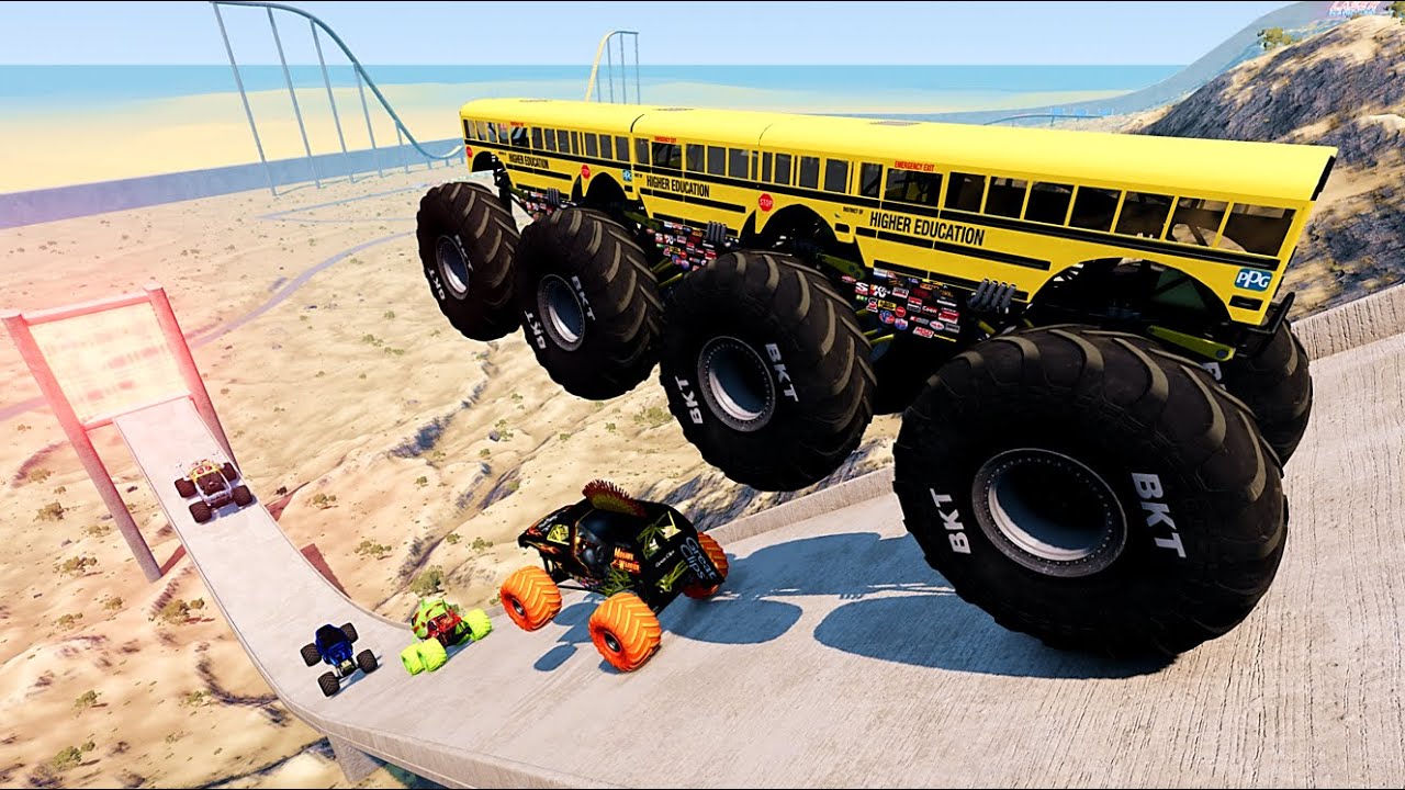 BmNG Ultra - Epic High Speed monster trucks jumps stunts & crashes #049 | BeamNG Drive