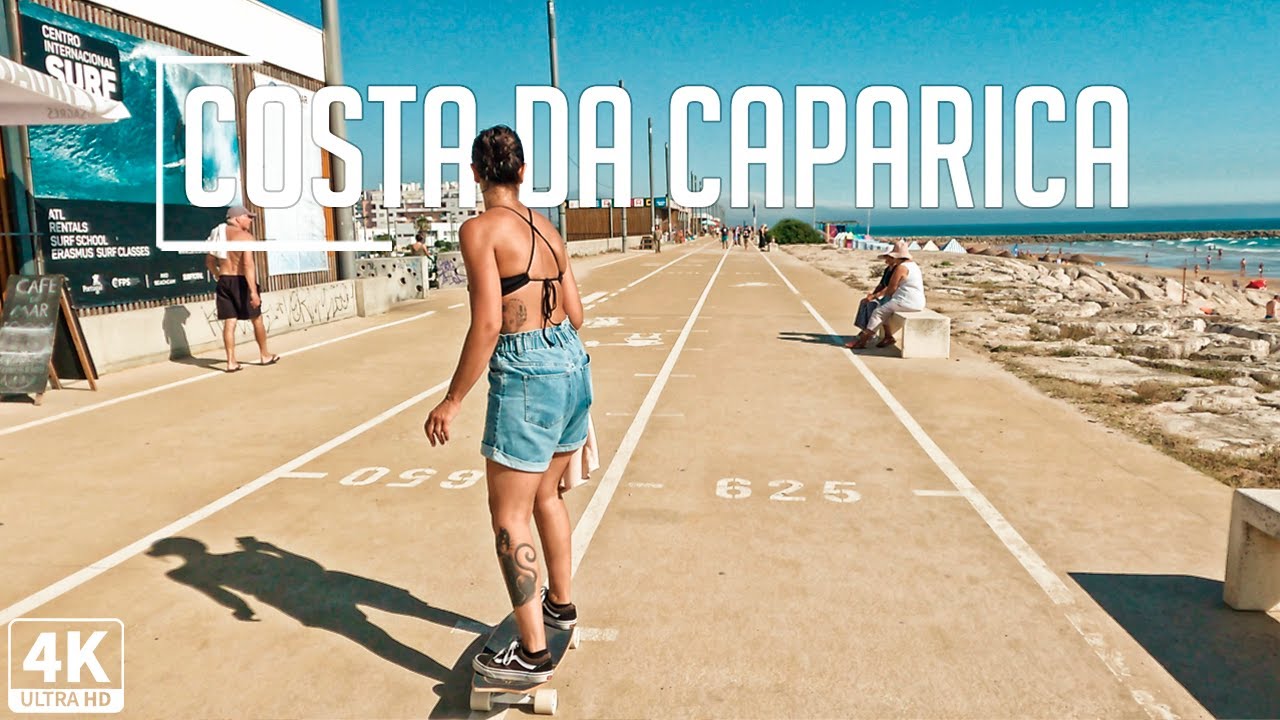 Walk in Costa Da Caparica - Rua 15 -  Portugal 4k - Gopro -  most amazing beach in Portugal ?