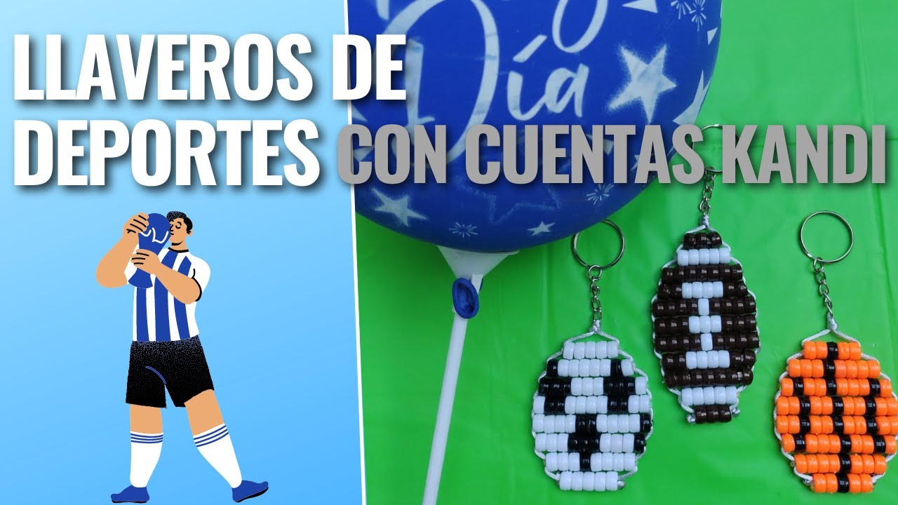 Para el Día del Padre, 3 Hermosos Llaveros de Deportes, con Chaquiras o Cuentas Kandi!♡