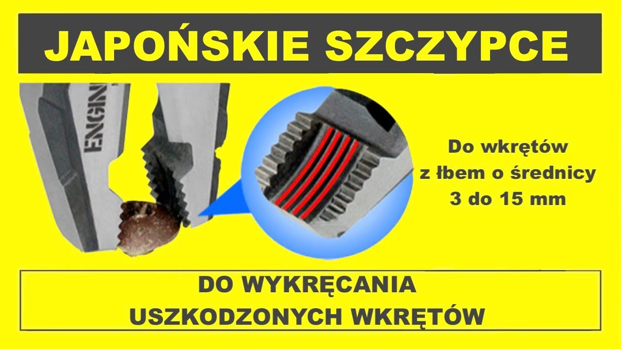 📌 Japońskie szczypce do wykręcania uszkodzonych wkręt&oacute;w. ENGINEER PZ-59 Neji-saurus RX