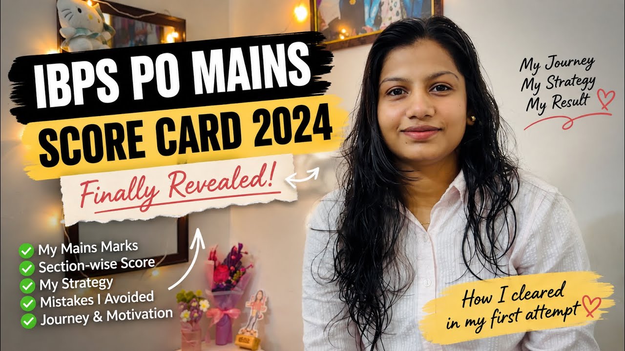 IBPS PO Mains Score Card 2024 | My Mains Marks + How I Cleared IBPS PO 🔥 Banking Aspirant Motivation