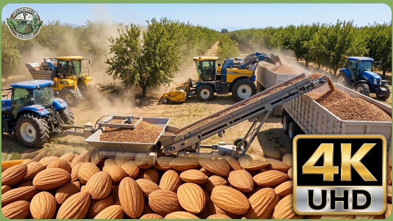 COMO se PROCESAN miles de millones de almendras: increíble cultivo de almendras PROCESO COMPLETO