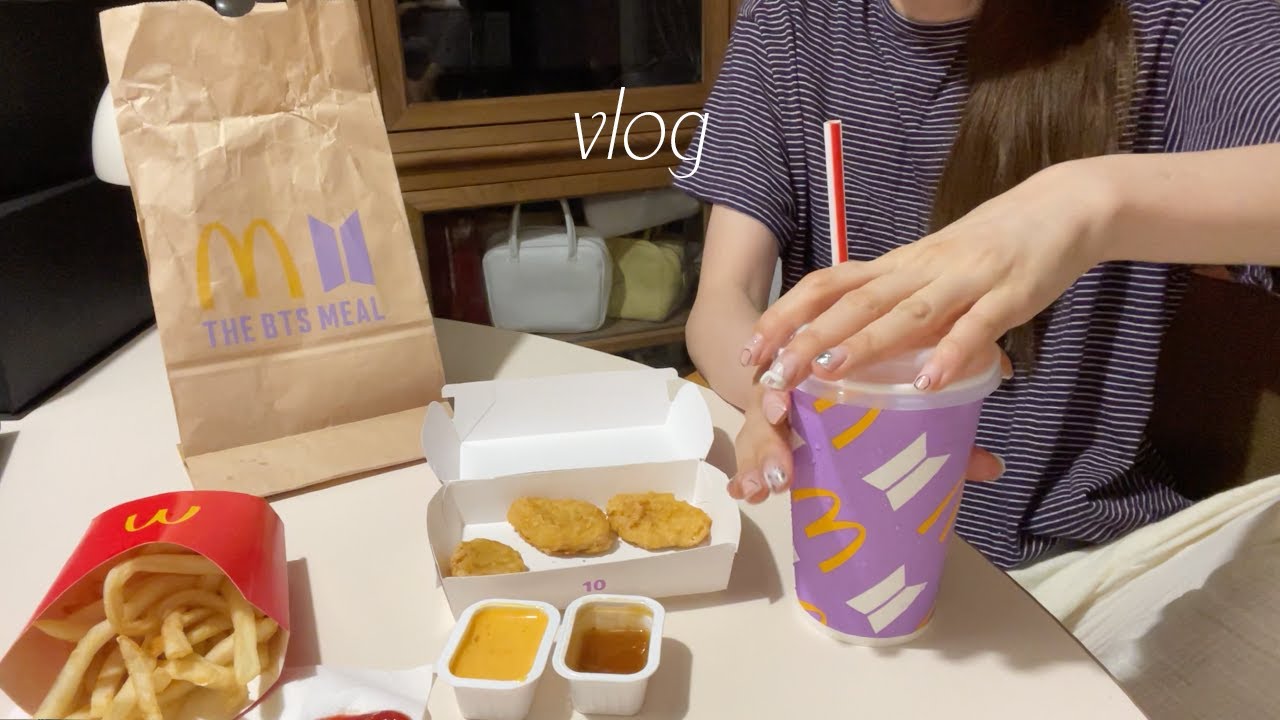 [Eng]vlog. 나도 먹어봤다.. BTS세트🍟 씨즈캔디🍬항산화에 진심인 나이. 두부텐더? 비건버터? 브이로그