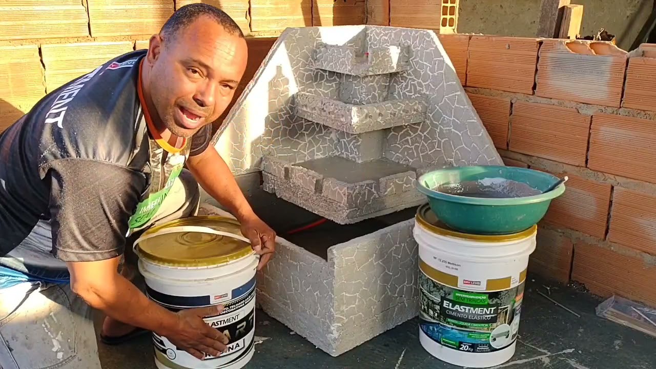 fonte de isopor impermeabilizada com cimento elástico