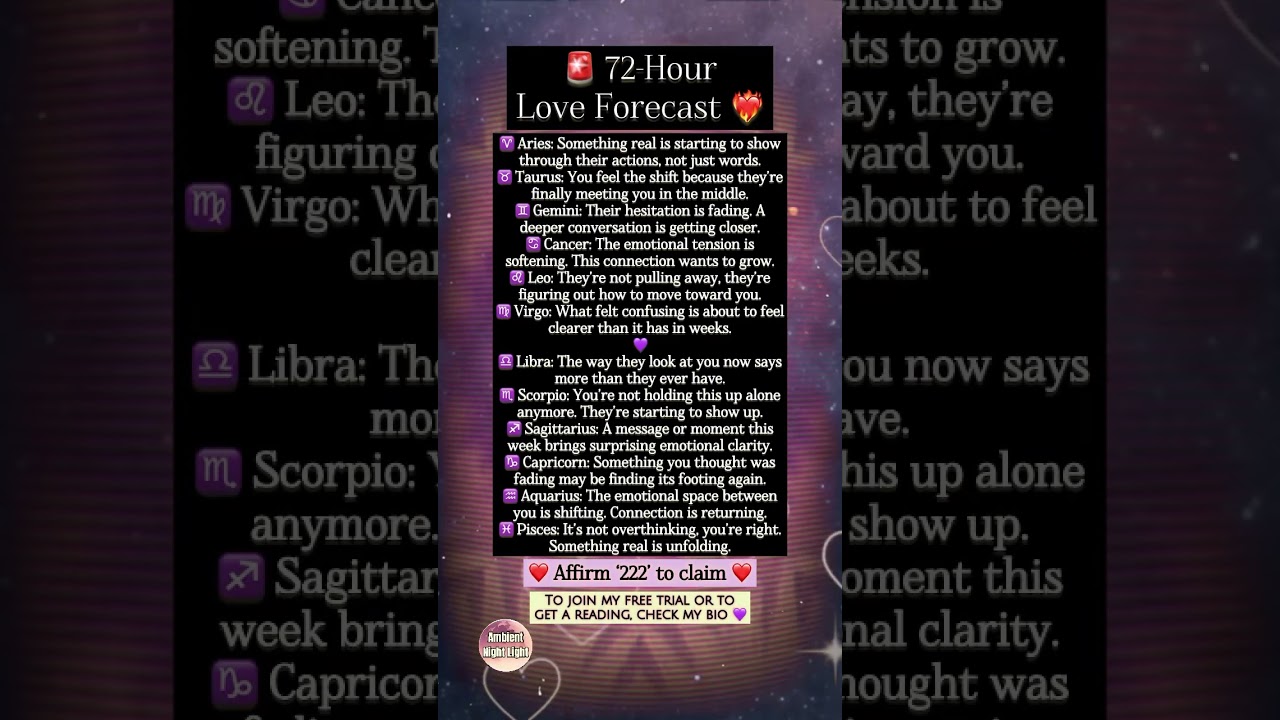🚨 72-Hour Love Forecast 💘 They&rsquo;re Feeling It Too&hellip; Here&rsquo;s What&rsquo;s Shifting for Each Sign 👁️
