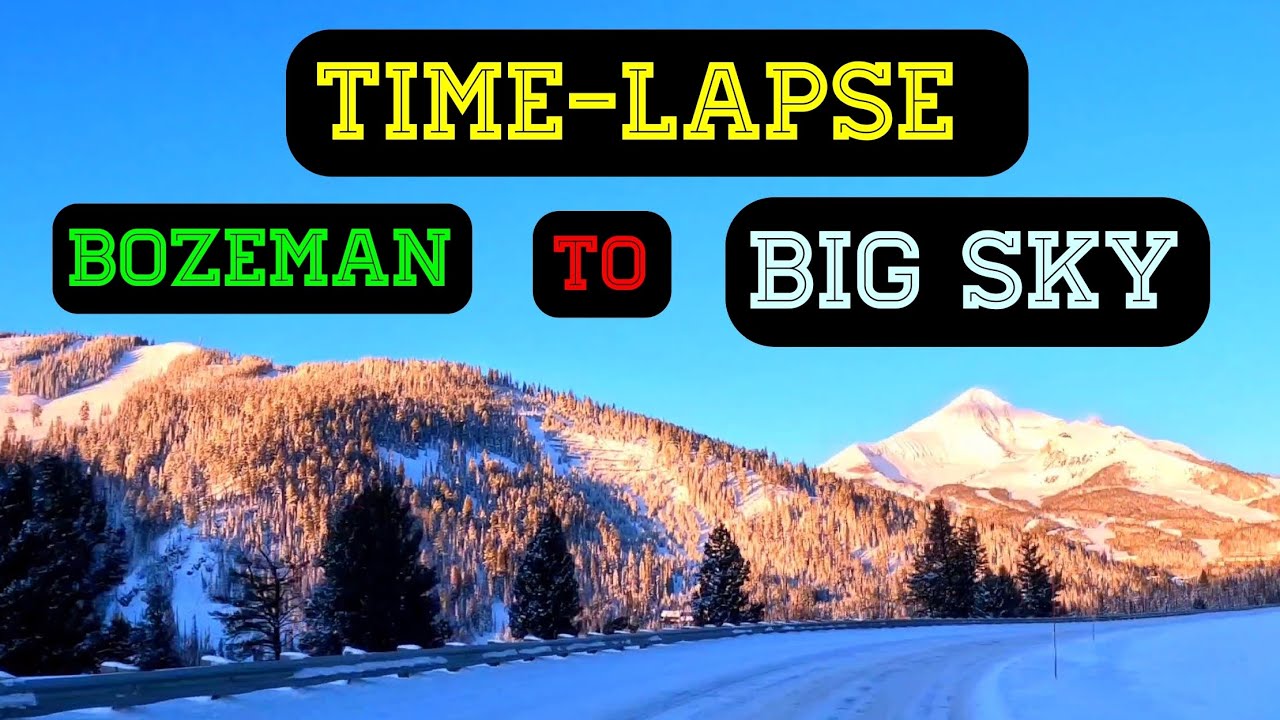 Winter Driving! Scenic Drive up Gallatin Canyon to Big Sky - time-lapse - Bozeman to Big Sky Resort
