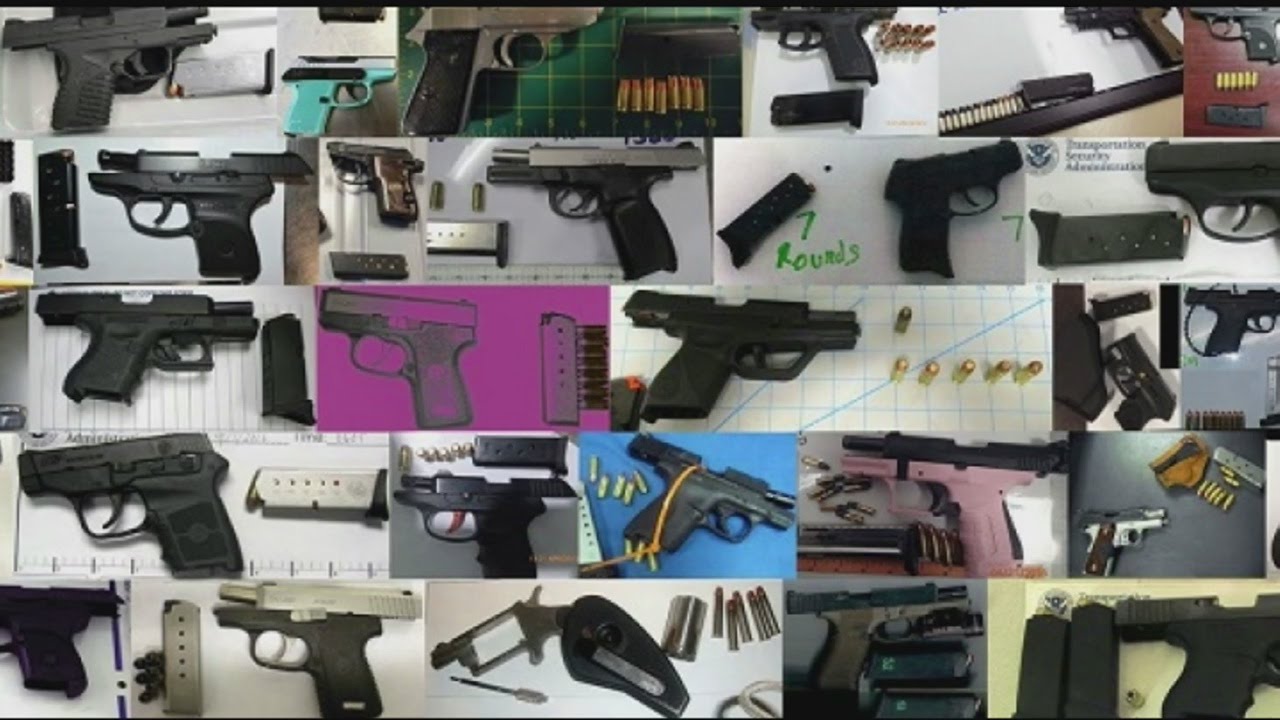 Record number of guns found in carry-on luggage