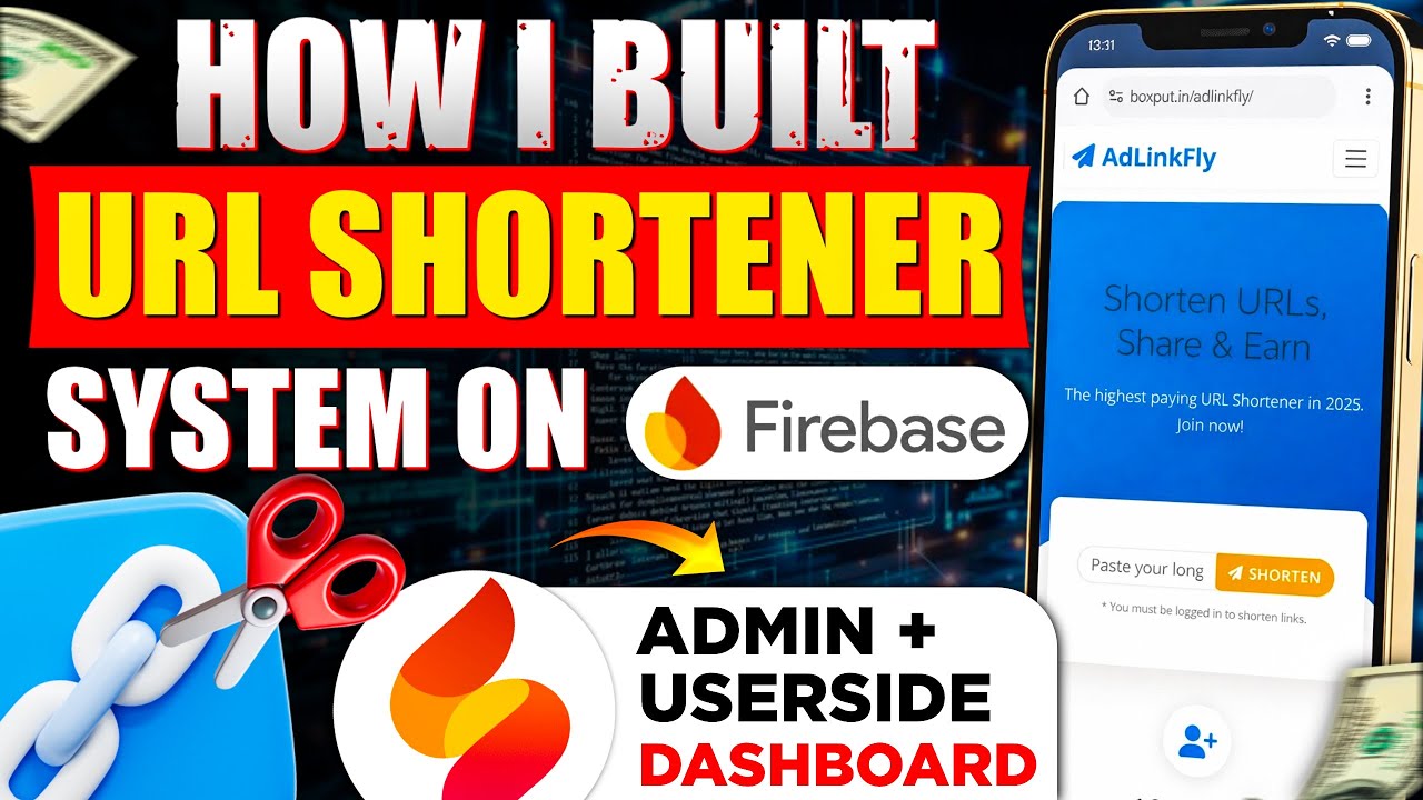 I Built a Monetized URL Shortener System Using Firebase 🚀 (Admin Panel + User Dashboard)