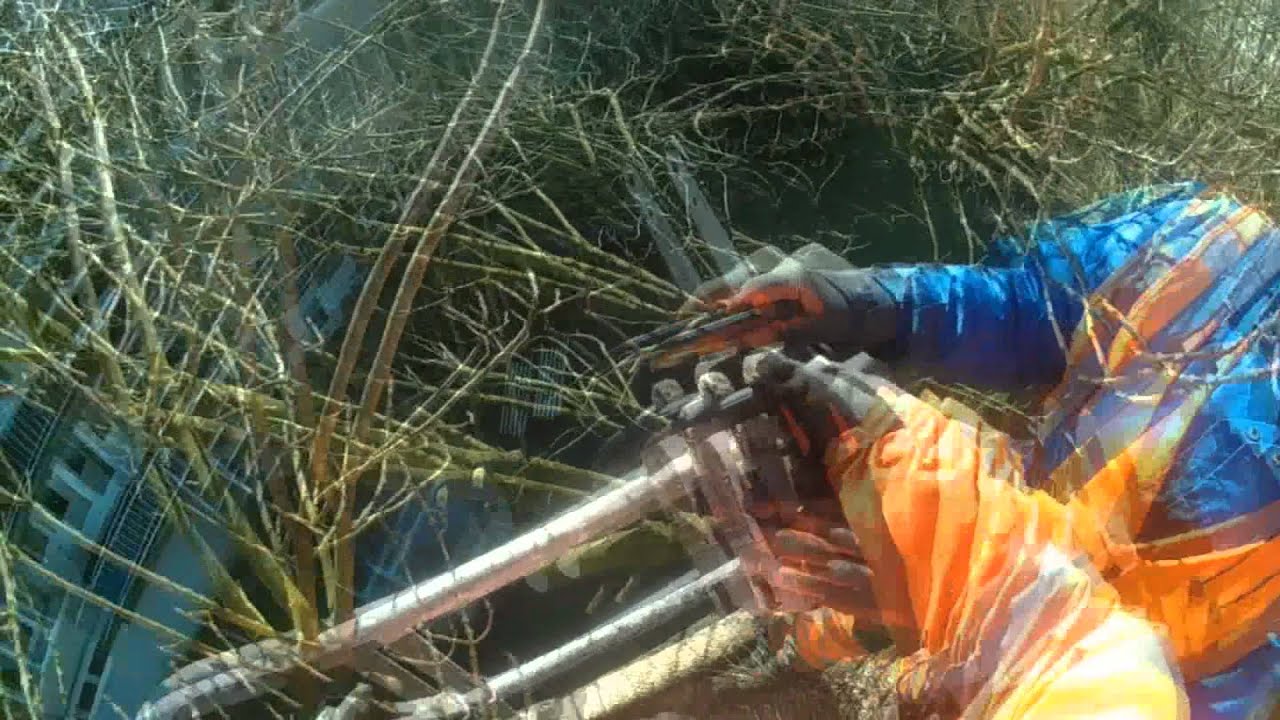 Groenvoorziening: eerste  Es Afbreken in de hoogwerker deel 1