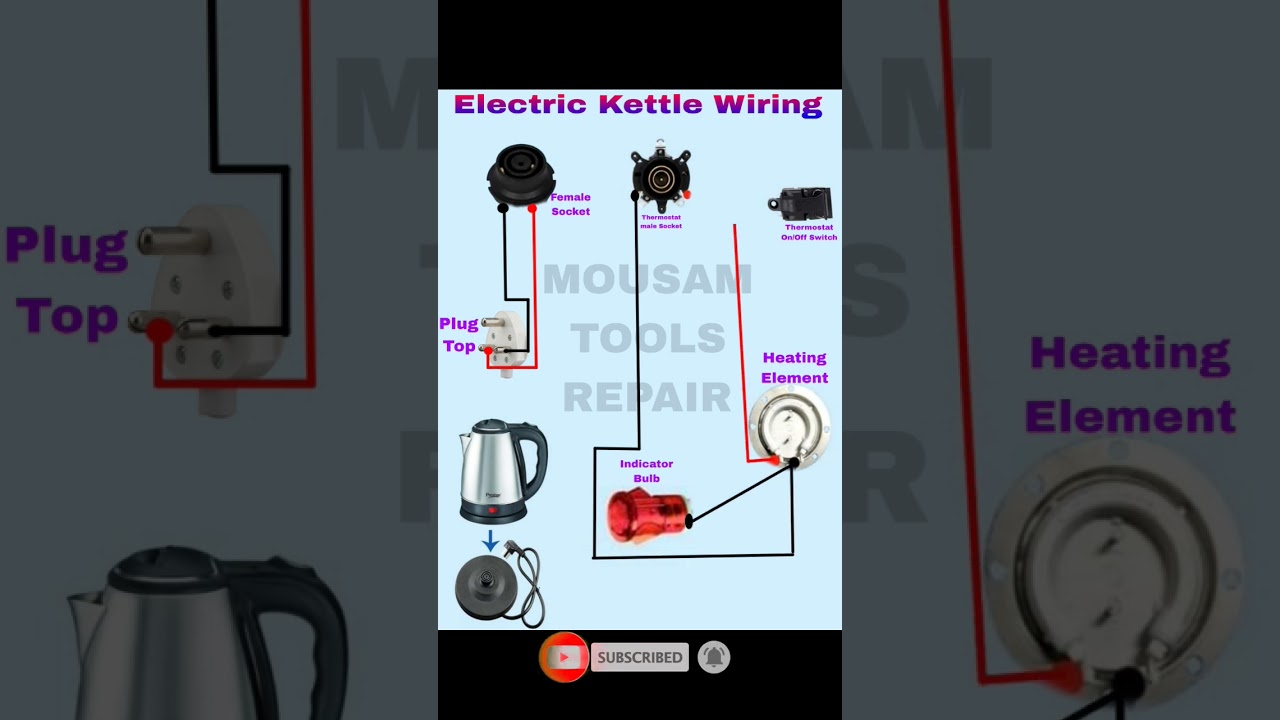 electric kettle repair | electric kettle connection | electric kettle wire repair#electric#diagram