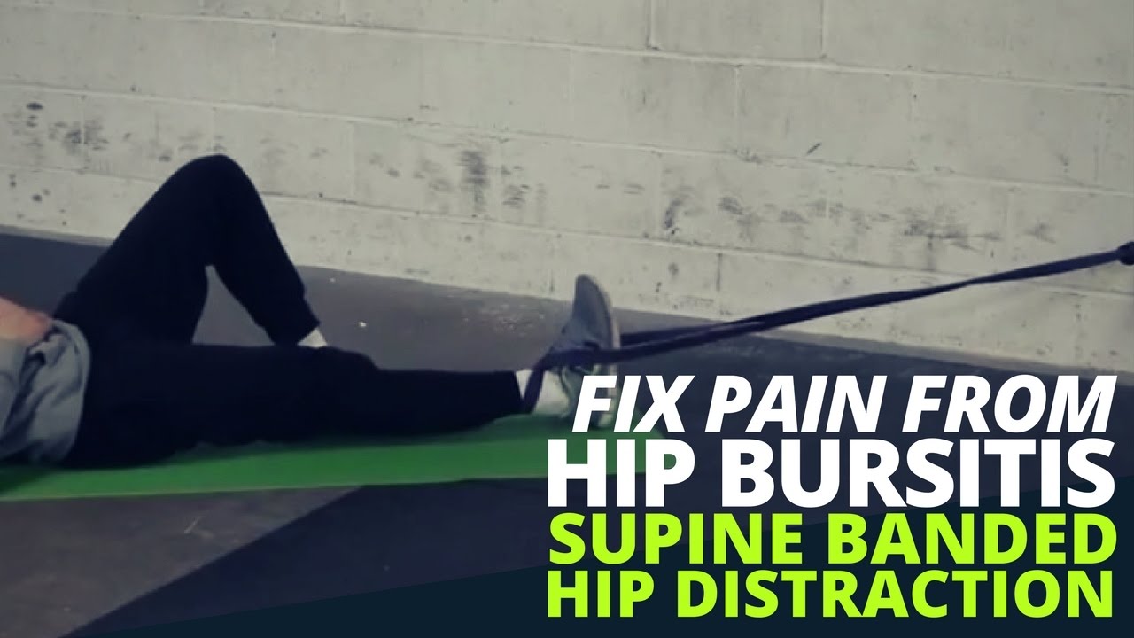 Exercise to Fix Pain from Hip Bursitis - Supine Banded Hip Distraction