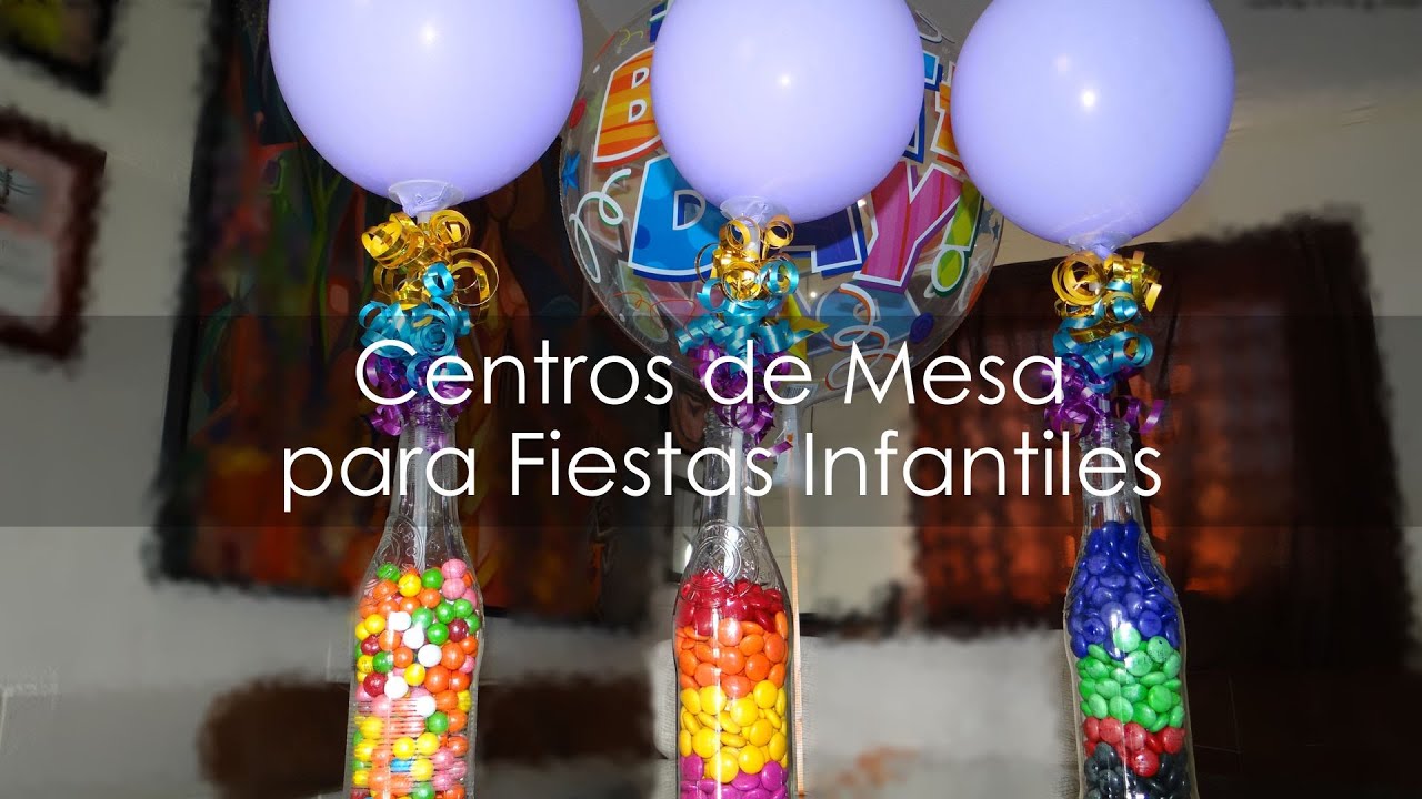 Centro de Mesa para Fiestas Infantiles - Botellas Recicladas