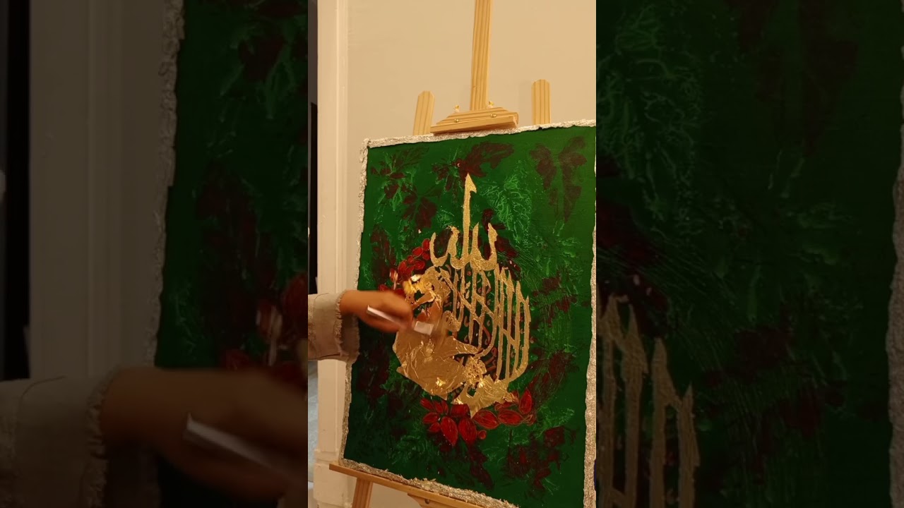 Gold leaf apply on canvas